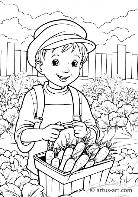 Carrot Picking Coloring Page